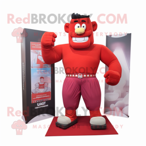 Red Strongman maskot...