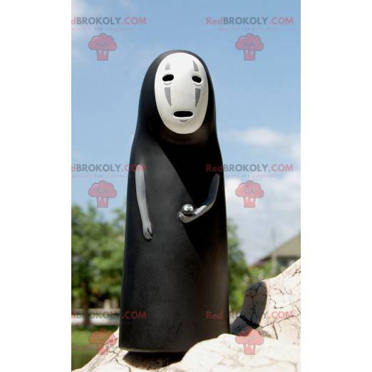 Mascote fantasma negra e branca - Redbrokoly.com