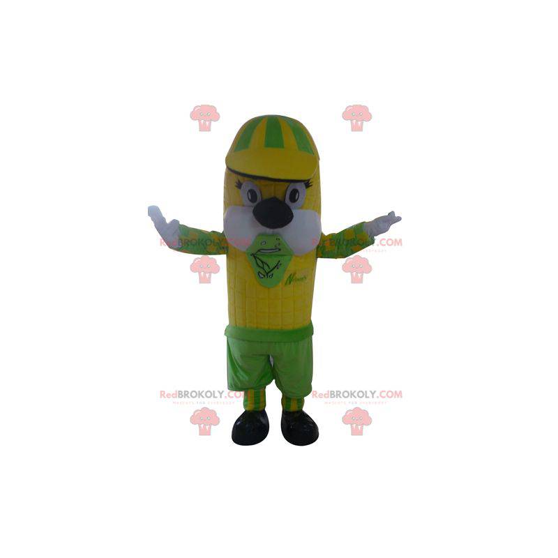 Giant yellow and green corn cob mascot - Redbrokoly.com