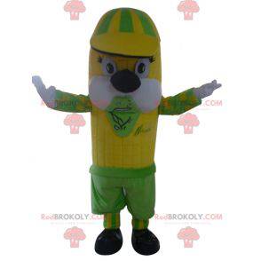 Giant yellow and green corn cob mascot - Redbrokoly.com