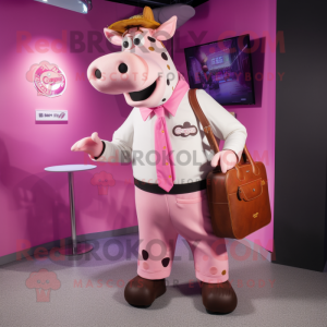 Pink Jersey Cow maskot...