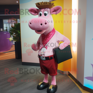 Pink Jersey Cow maskot...