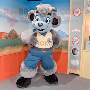 Grey Ram maskot kostume...