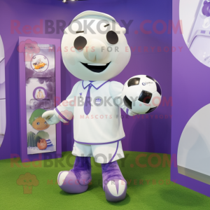 Lavender Soccer Ball mascot costume character dressed with a Romper and Cufflinks