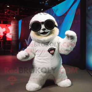 White Sloth maskot kostym...