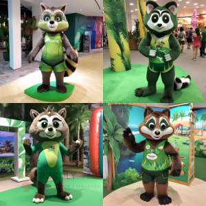 Forest Green Raccoon maskot...