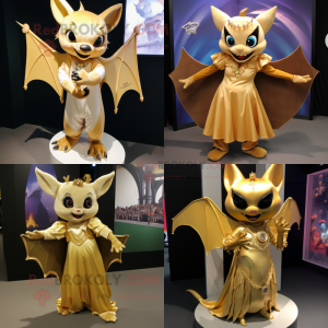 Gold Bat mascotte kostuum...