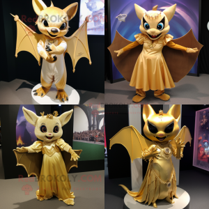 Gold Bat maskot-draktfigur...