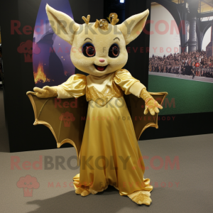 Gold Bat maskot-draktfigur...