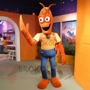 Oransje Hummer maskot drakt...