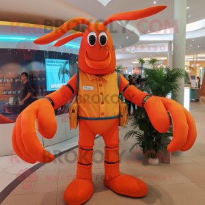 Orange hummer maskot kostym...