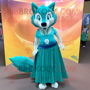 Teal Fox mascotte kostuum...