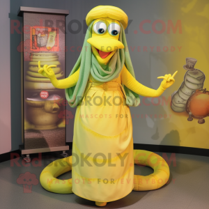 Citrongul orm maskot kostym...