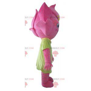 Very smiling lily flower pink flower mascot - Redbrokoly.com