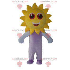 Mascote grande sol amarelo fofo e sorridente - Redbrokoly.com