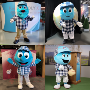 Cyan Baseball Ball maskot...