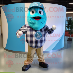 Cyan Baseball Ball mascotte...