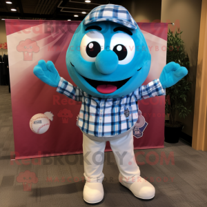 Cyan Baseball Ball maskot...