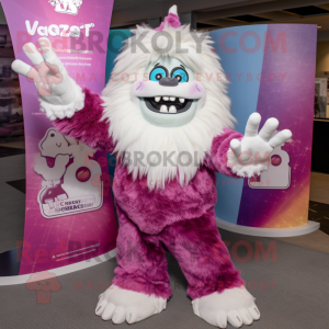 Magenta Yeti maskot drakt...