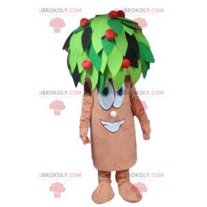 Mascotte d'arbre de cerisier marron vert et rouge -