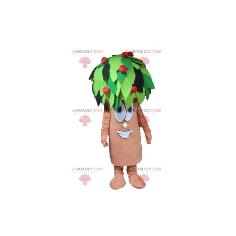 Green and red brown cherry tree mascot - Redbrokoly.com