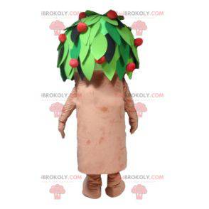 Mascotte d'arbre de cerisier marron vert et rouge -