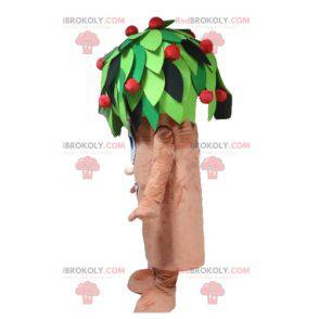 Mascotte d'arbre de cerisier marron vert et rouge -