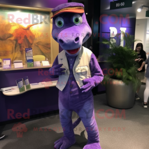 Purple Lizard maskot drakt...