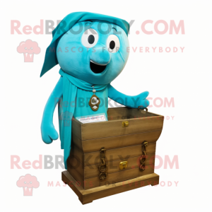 Cyan Treasure Chest maskot...