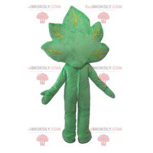 Mascota de hoja verde gigante y sonriente - Redbrokoly.com