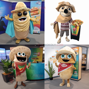 Tan Tacos maskot kostume...