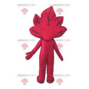 Mascote gigante e sorridente da folha vermelha - Redbrokoly.com
