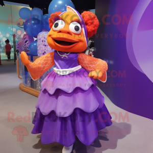 Purple Clown Fish maskot...
