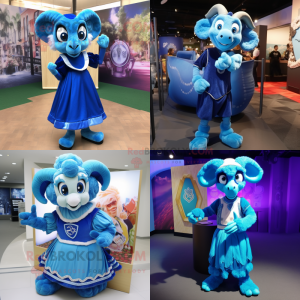 Blue Ram maskot kostume...