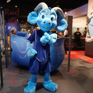 Blue Ram maskot kostume...