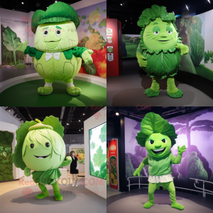 Green Cabbage Leaf mascotte...