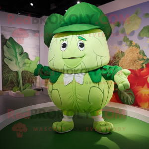 Green Cabbage Leaf mascotte...