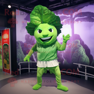 Green Cabbage Leaf maskot...