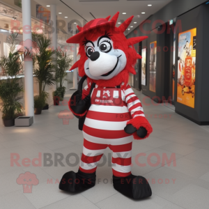 Röd Zebra maskot kostym...