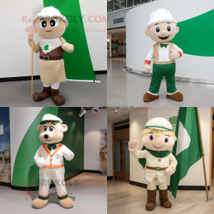 Béžová postava maskota s...
