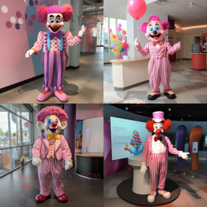 Roze Clown mascotte kostuum...