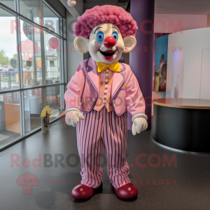 Rosa clown maskot kostym...