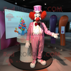 Roze Clown mascotte kostuum...