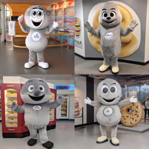 Grå Bagels maskot kostume...