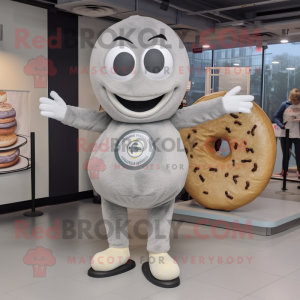 Grå Bagels maskot kostym...