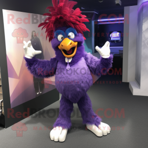 Purple Rooster mascotte...