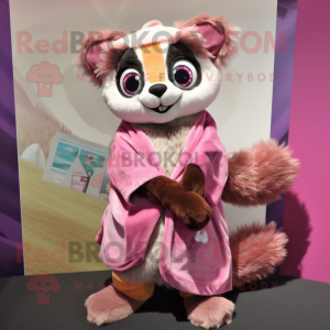 Rosa Lemur maskot drakt...