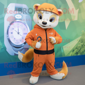 Orange Ferret maskot kostym...