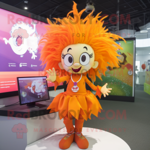 Orange heks maskot kostume...