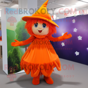 Orange heks maskot kostume...